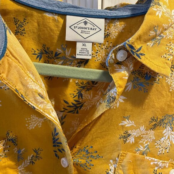 St. John’s Bay Women’s Floral Long Sleeved Cotton Button Up Tops XL Gorgeous! - Picture 3 of 15